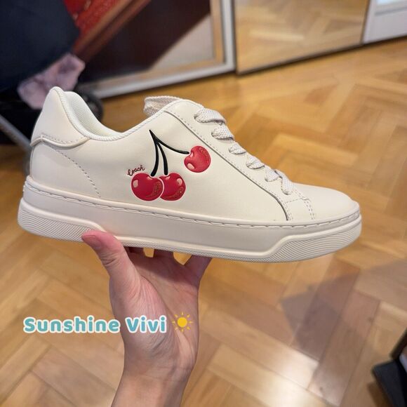 NEW Coach Sneakers High Line Sneaker Cherry Print CZ361 us6.5 - Picture 1 of 9